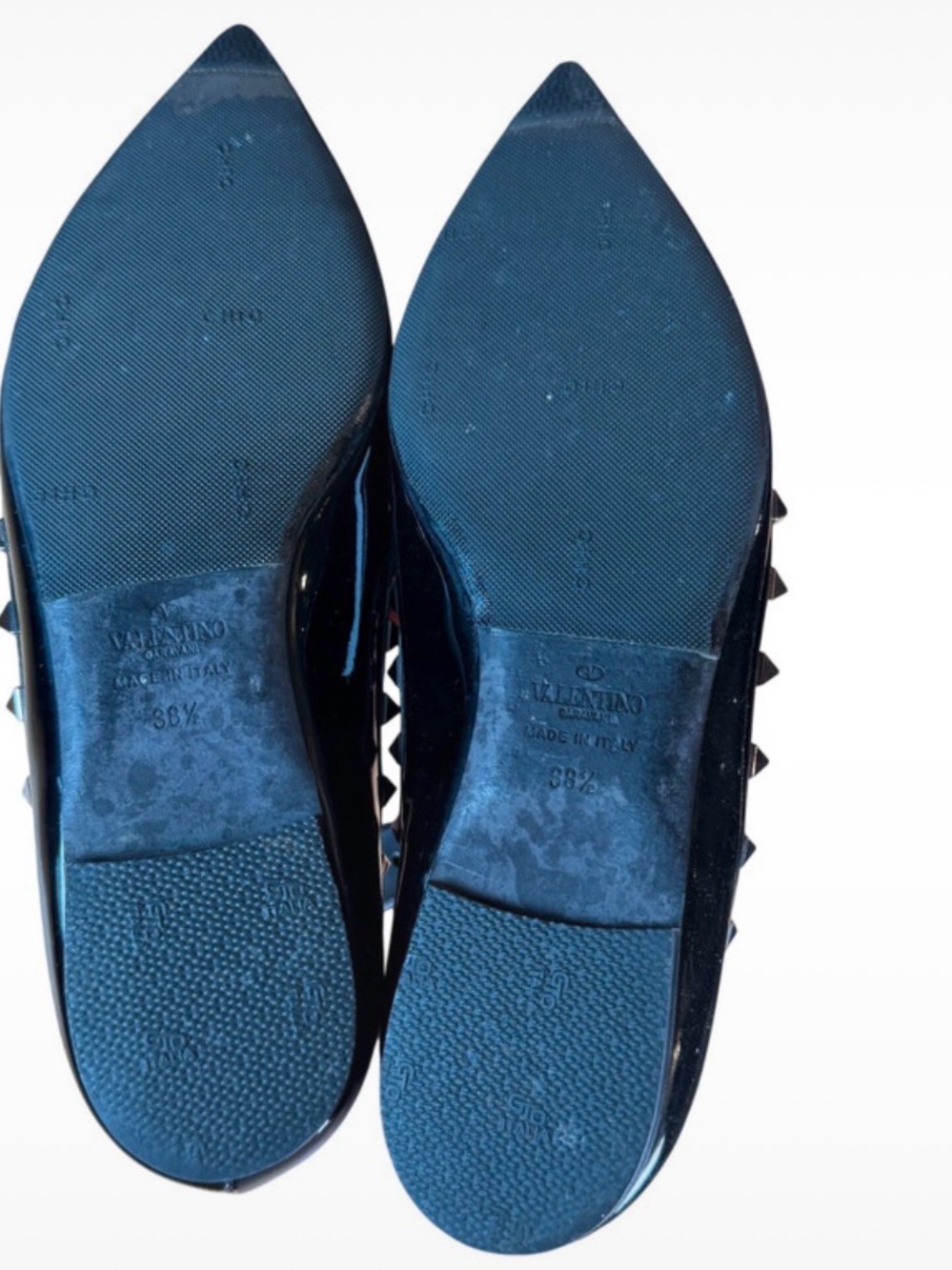 Valentino Garavani Black Patent Noir Rockstud Flats 8.5 - Picture 3 of 11